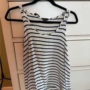 Theory Navy and White Striped Tank Top
